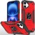 For iphone X/XS CHIEF Oil Painted Magnetic Ring Stand Hybrid Case Cover - Red