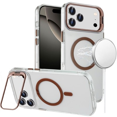 For iphone X/XS CHIEF Oil Painted Magnetic Ring Stand Hybrid Case Cover - Silver