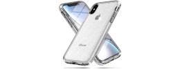 For iphone X/XS Glitter Ultra Thick 3mm Transparent Hybrid Case Cover - Clear