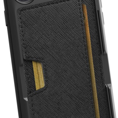 For iphone X/XS Luxury Wallet Card ID Zipper Money Holder Case Cover - Black