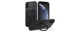 For iphone X/XS OPTIMUM Magnetic Ring Stand Hybrid Case Cover - Black
