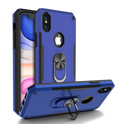 For iphone X/XS OPTIMUM Magnetic Ring Stand Hybrid Case Cover - Blue