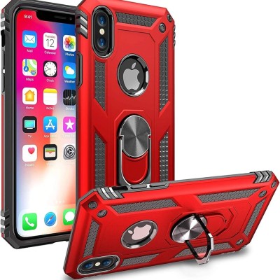 For iphone X/XS OPTIMUM Magnetic Ring Stand Hybrid Case Cover - Red
