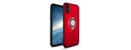 For iphone X/XS Ring Magnetic Kickstand Hybrid Case Cover - Red