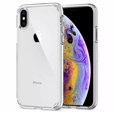 For iphone X/XS Sturdy Ultra Thick 3mm Transparent Hybrid Case Cover - Clear
