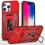 For iphone X/XS Utter Tough Metal Ring Movable Camera Window Hybrid Case Cover - Red