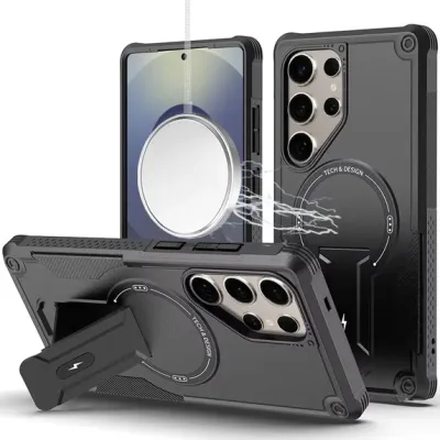 For Samsung s26 Ultra Sturdy Bracket Kickstand Magnetic Hybrid - Black