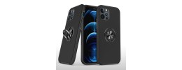 For Apple iPhone 11 Pro MAX (XI6.5) CHIEF Oil Painted Magnetic Ring Stand Hybrid Case Cover - Black
