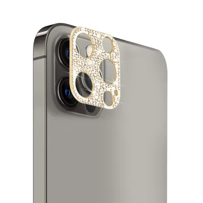 For Apple iPhone 14 6.1" Camera Lens Zinc Alloy With Diamond - Gold