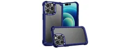 For Apple iPhone 11 Pro MAX (XI6.5) Ultimate CaseX Transparent Hybrid Case with Metal Buttons And Camera Edges - Blue