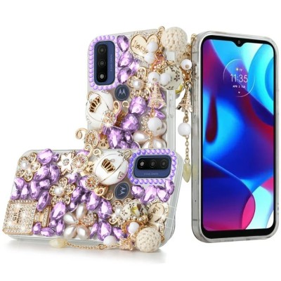 For Apple iPhone 11 (XI6.1) Full Diamond with Ornaments Case Cover - Ultimate Multi Ornament Purple