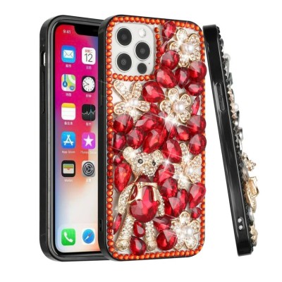 For Apple iPhone 11 (XI6.1) Full Diamond with Ornaments Case Cover - Ultimate Multi Ornament Red