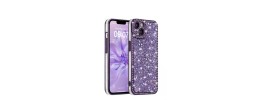 For Apple iPhone 11 (XI6.1) Cross Full Diamond Bling Case Cover - Purple