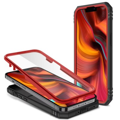 For Apple iPhone 11 (XI6.1) DISCOVER Ring Stand Hybrid With Slide Camera Cover Case - Pink/Red