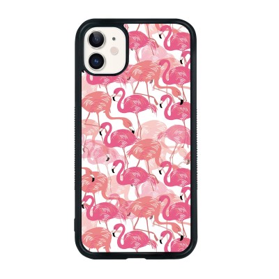 For Apple iPhone 11 (XI6.1) Exotic ShockProof Design Hybrid Case Cover - Exotic Flamingo