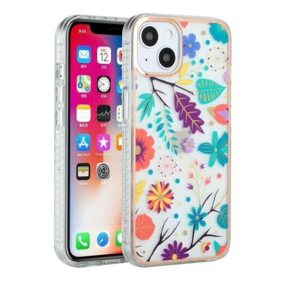For Apple iPhone 11 (XI6.1) Exotic ShockProof Design Hybrid Case Cover - Floral Bouquet