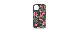 For Apple iPhone 11 (XI6.1) Exotic ShockProof Design Hybrid Case Cover - Floral Flamingo