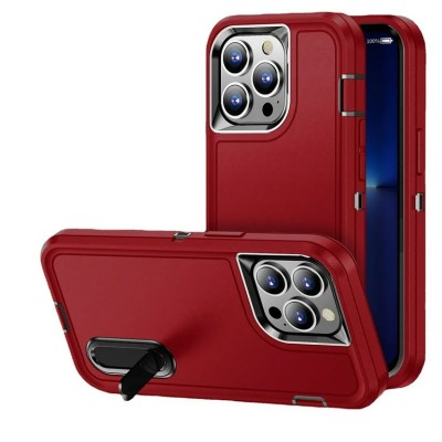 For Apple iPhone 11 (XI6.1) Exquisite Tough Shockproof Hybrid Case Cover - Red