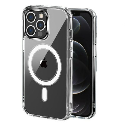 For Apple iPhone 11 (XI6.1) Flap [Magnetic Circle] Transparent Hybrid - Black