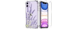 For Apple iPhone 11 (XI6.1) Floral Full Diamond Bling Case Cover - Purple