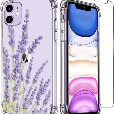 For Apple iPhone 11 (XI6.1) Floral Full Diamond Bling Case Cover - Purple
