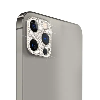 For Apple iPhone 14 6.1" Camera Lens Zinc Alloy With Diamond - Silver
