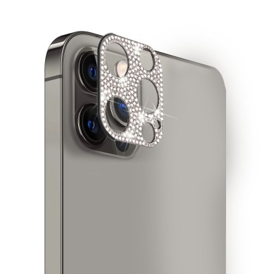 For Apple iPhone 14 6.1" Camera Lens Zinc Alloy With Diamond - Black