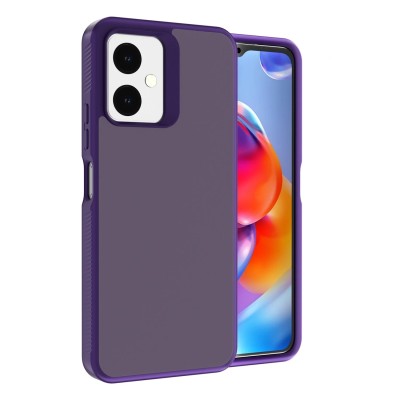 For Boost Celero SC 5g 2024 METKASE Dotted Edged Line Skin-Touch High Quality Hybrid in Slide-Out Package - Dark Purple