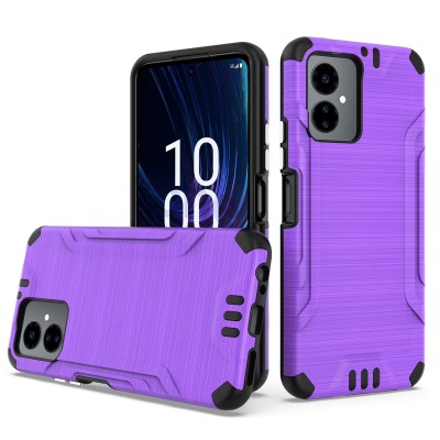 For Boost Celero SC 5g 2024 Strong Tough Metallic Design Hybrid - Dark Purple