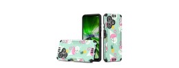 For Celero 3 Plus Strong Tough Metallic Design Hybrid - Green Floral