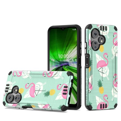 For Celero 3 Plus Strong Tough Metallic Design Hybrid - Green Floral