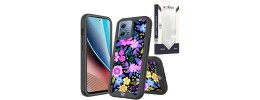 For Motorola G Stylus 5G 2023 METKASE Premium Exotic Design Hybrid Case in Slide-Out Package - Tropical Romantic Colorful Roses Floral