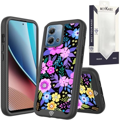 For Motorola G Stylus 5G 2023 METKASE Premium Exotic Design Hybrid Case in Slide-Out Package - Tropical Romantic Colorful Roses Floral