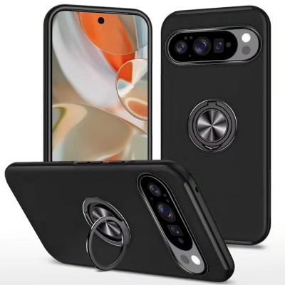 For Google Pixel 10 Pro XL CHIEF Oil Painted Magnetic Ring Stand  Hybrid Case Cover - Black