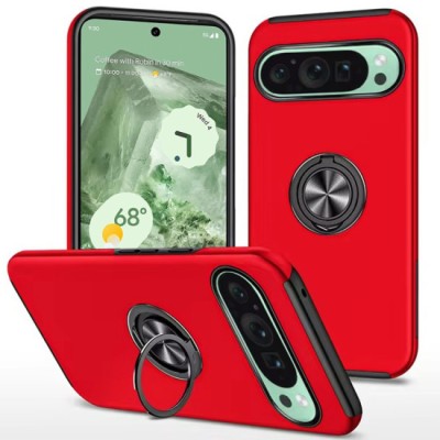 For Google Pixel 10 Pro XL CHIEF Oil Painted Magnetic Ring Stand  Hybrid Case Cover - Red