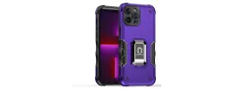 For iPhone 13 Pro Max OPTIMUM Magnetic Ring Stand Hybrid Case Cover - Dark Purple