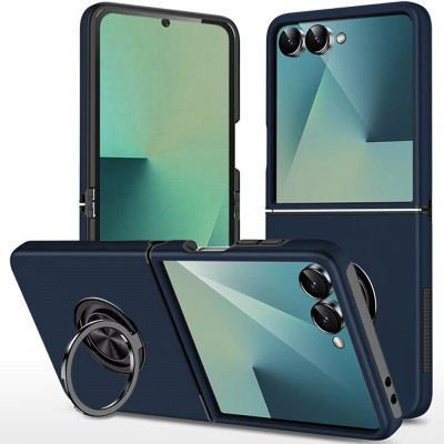 For Moto Flip 5 CHIEF Oil Painted Magnetic Ring Stand Hybrid Case Cover -  Blue