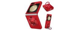 For Moto Flip 5 CHIEF Oil Painted Magnetic Ring Stand Hybrid Case Cover - Red