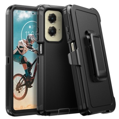 For Motorola G POWER 5G (2023) Wallet ID Card Holder Case Cover - Black