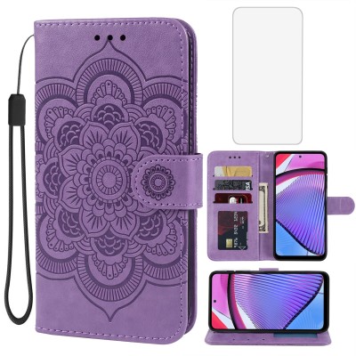 For Motorola G POWER 5G (2023) Wallet ID Card Holder Case Cover - Dark Purple