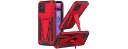For Motorola MOT G 5G 2023 CARD Holster with Kickstand Clip Hybrid Case Cover - Red