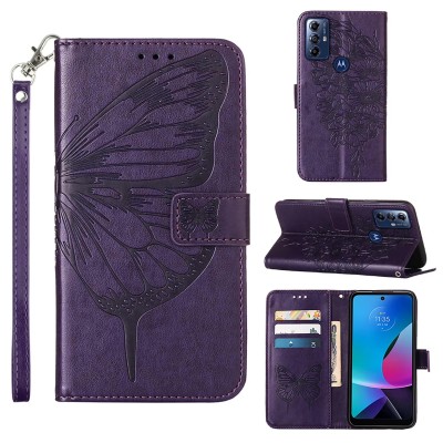For Motorola Moto G Play 2023 Wallet ID Card Holder Case Cover - Dark Purple