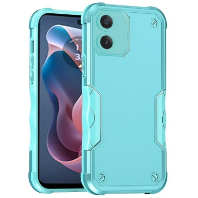 For Motorola Moto G Play 2024 Exquisite Tough Shockproof Hybrid Case Cover - Teal