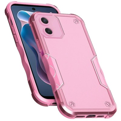 For Motorola Moto G Play 2024 METKASE Exquisite Tough Shockproof Hybrid Case Cover in Premium Slide-Out Package - Pink