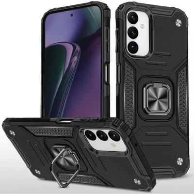 For Motorola Moto G Stylus 5G 2024 Robust Magnetic Kickstand Hybrid Case Cover - Black