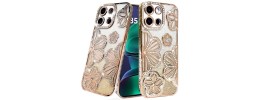For Motorola Moto G Stylus 5G (2025) Shimmer Glitter Floral Design Thick TPU Case Cover - Gold