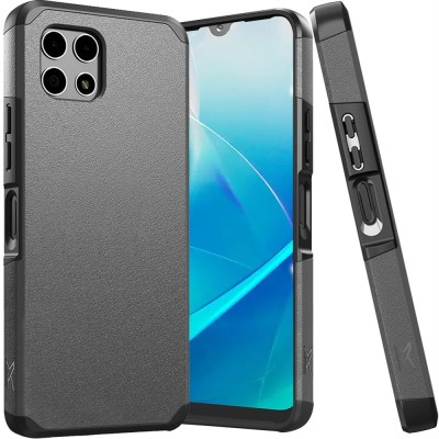 For REVVL 7 5G Tough Strong Hybrid (Magnet Mount Friendly) Case Cover - Charcoal Grey