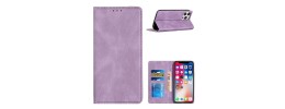 For Samsung Galaxy s24 Wallet Premium PU Vegan Leather ID Card Money Holder with Magnetic Closure - Purple
