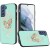 For Samsung Galaxy S21 FE SPLENDID Diamond Glitter Ornaments Engraving Case Cover - Garden Butterflies Teal