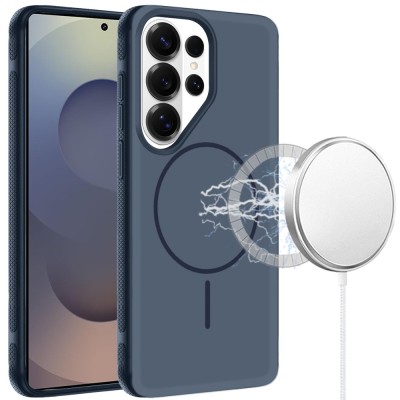 For Samsung s26 CD Texture Design Magnetic Car Mount Friendly HQ Hybrid - Blue